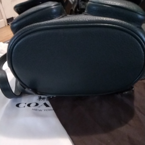 Coach Hadley Dark Green Leather Backpack - Picture 5 of 6